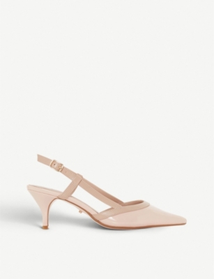 Patent Kitten Heel Slingbacks