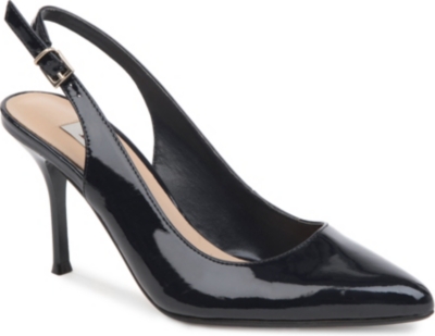 DUNE Caddie patent leather slingback courts