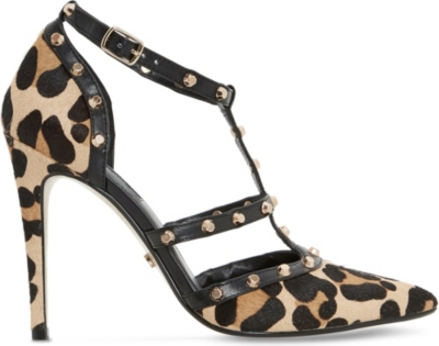dune leopard print flat shoes
