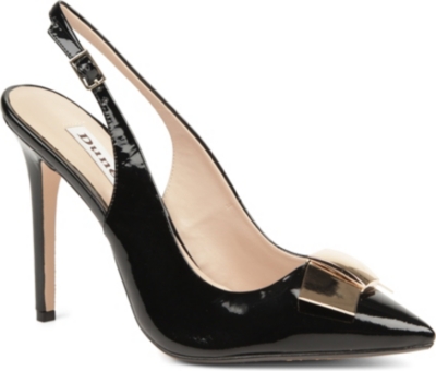 DUNE Cadet patent slingback court shoes