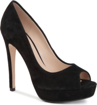 DUNE Chamber leather peep-toe court shoes
