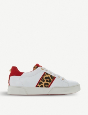 dune leopard print trainers