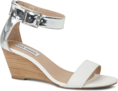 STEVE MADDEN Nanncy leather wedge sandals