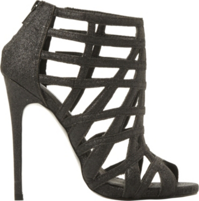 steve madden black glitter heels