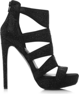 STEVE MADDEN Spycee-R rhinestone-embellished sandals (Black-plain ...