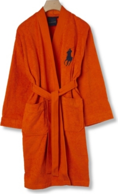 RALPH LAUREN HOME Big player cotton robe orange