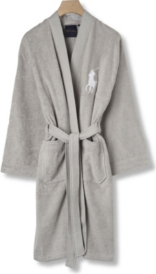 RALPH LAUREN HOME Big player cotton robe grey (Grey