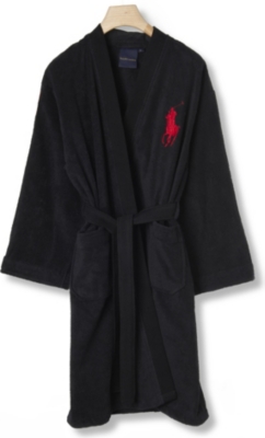 RALPH LAUREN HOME Big player cotton robe onyx