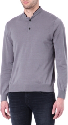 THE KOOPLES SPORT Contrast-collar merino jumper