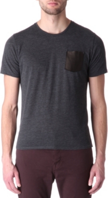 THE KOOPLES Leather-pocket t-shirt