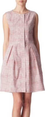 FARHI BY NICOLE FARHI Wood Block checked dress (Cream/pink
