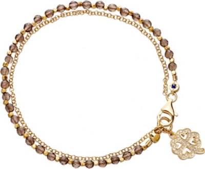 ASTLEY CLARKE Four leaf clover smoky-quartz friendship bracelet