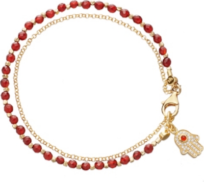 ASTLEY CLARKE Hamsa red agate friendship bracelet