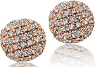 ASTLEY CLARKE Pillow rose gold and diamond stud earrings