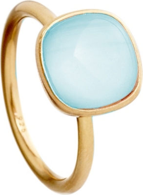ASTLEY CLARKE Timbrel gold-plated silver and aqua quartz ring