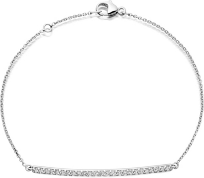 ASTLEY CLARKE 14 carat white gold and diamond bar bracelet