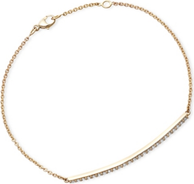 ASTLEY CLARKE 14 carat yellow gold and diamond bar bracelet