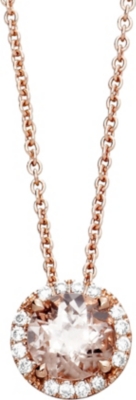 ASTLEY CLARKE 14ct rose gold morganite pendant necklace