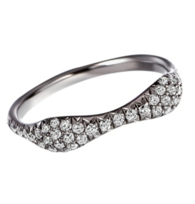 ASTLEY CLARKE Curved pave diamond 18ct white gold ring