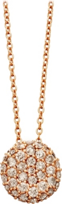 ASTLEY CLARKE Rose gold grey diamond pillow pendant necklace