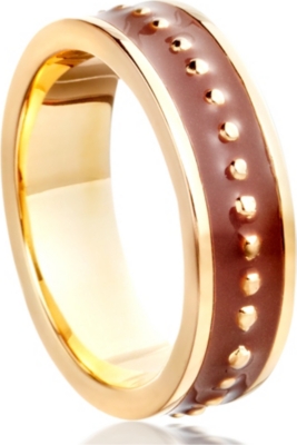 ASTLEY CLARKE Cappuccino enamel 18-carat gold vermeil ring