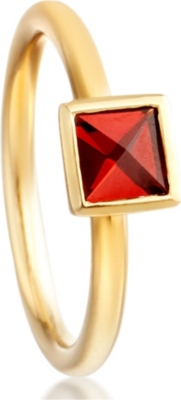 ASTLEY CLARKE Square Sonatina 18ct gold vermeil garnet ring