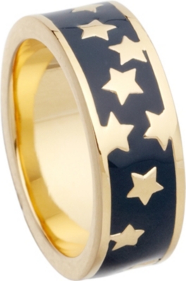 ASTLEY CLARKE Midnight Starshower 18ct gold vermeil stacking ring