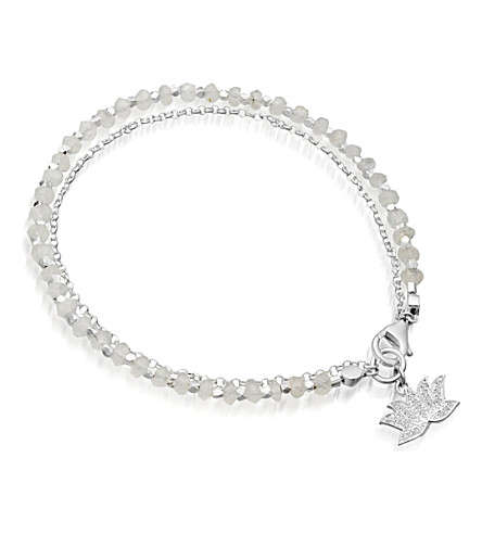 ASTLEY CLARKE   Silver lotus diamond and agate friendship bracelet