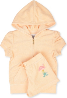JUICY COUTURE Flamingo Terry hoody and shorts set XS-XL