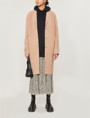 Notch-lapel oversized-fit wool coat(8595949)