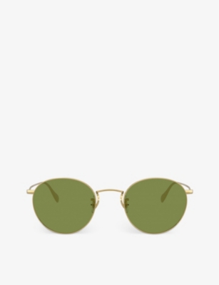 OLIVER PEOPLES: OV1186S Coleridge Sun metal and crystal round sunglasses
