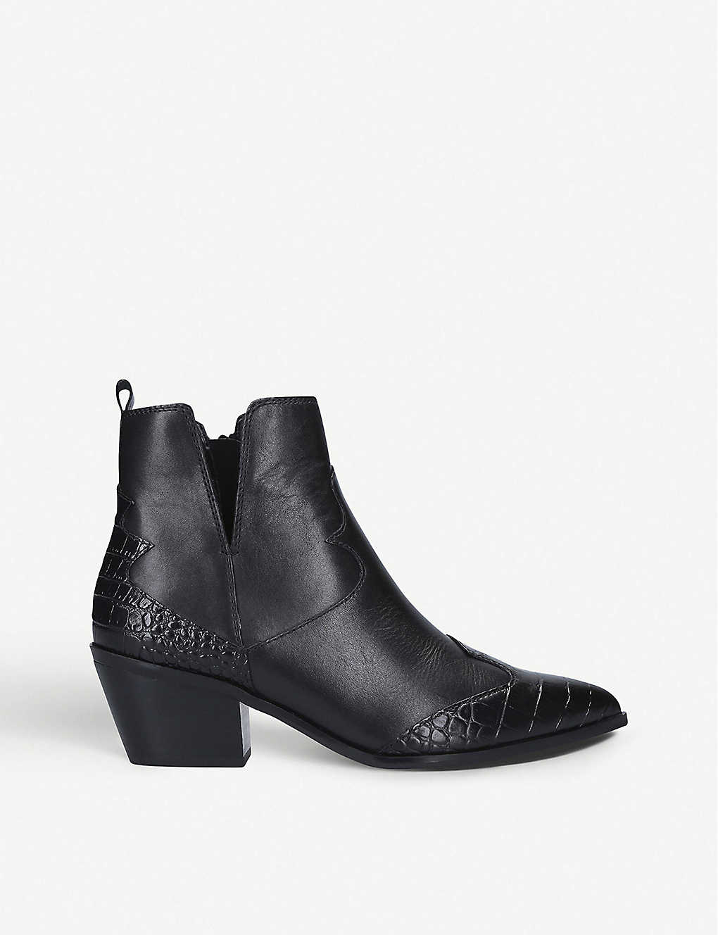 Mersey croc-embossed leather ankle boots(8653099)