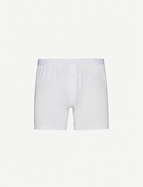 SUNSPEL: Superfine two–button boxer shorts