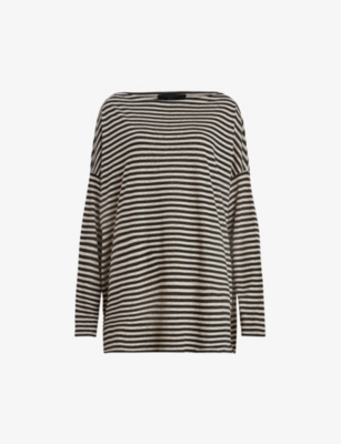 ALLSAINTS: Rita striped cotton-blend top