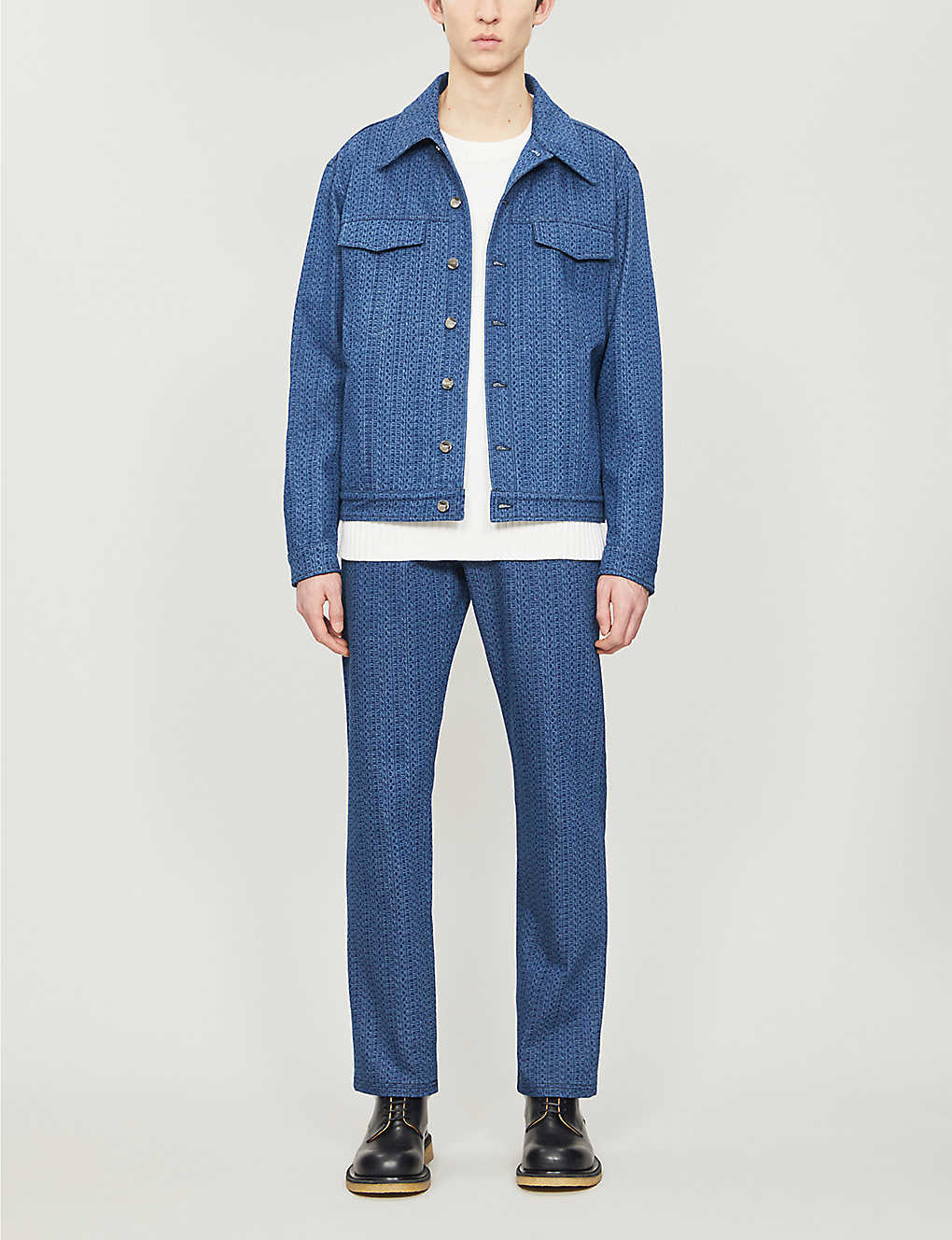 Brand-pattern regular-fit denim jacket(8676866)