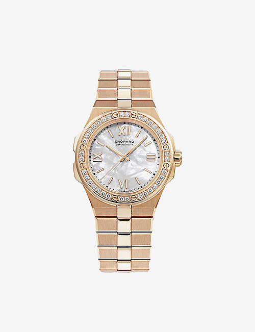 CHOPARD: 295370-5002 Alpine Eagle automatic 18ct rose-gold and diamond watch