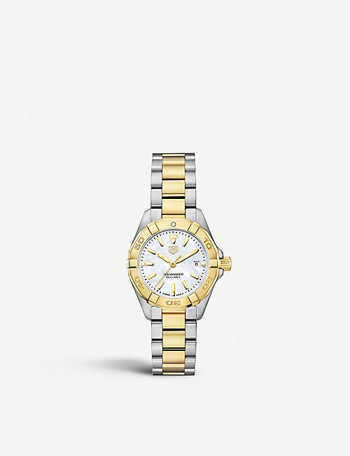 TAG HEUER: WBD1420.BB0321 Aquaracer mother-of-pearl and stainless steel quartz watch