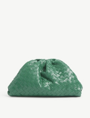 The Pouch Intrecciato woven leather clutch bag(8769923)