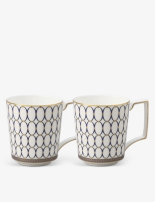 WEDGWOOD: Renaissance Gold fine bone china mugs set of two