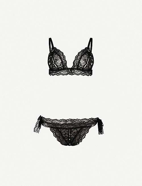 AUBADE: Embellished stretch-lace lingerie set