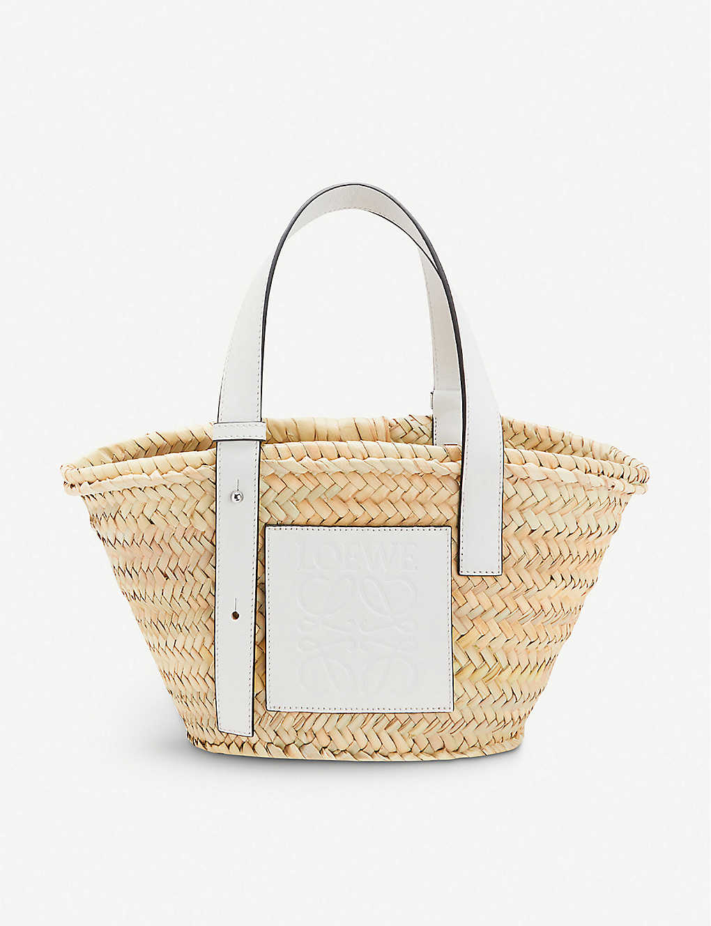 Basket raffia and leather tote bag(8639095)