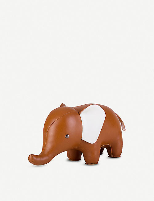 ZUNY: Elephant faux-leather bookend 30cm