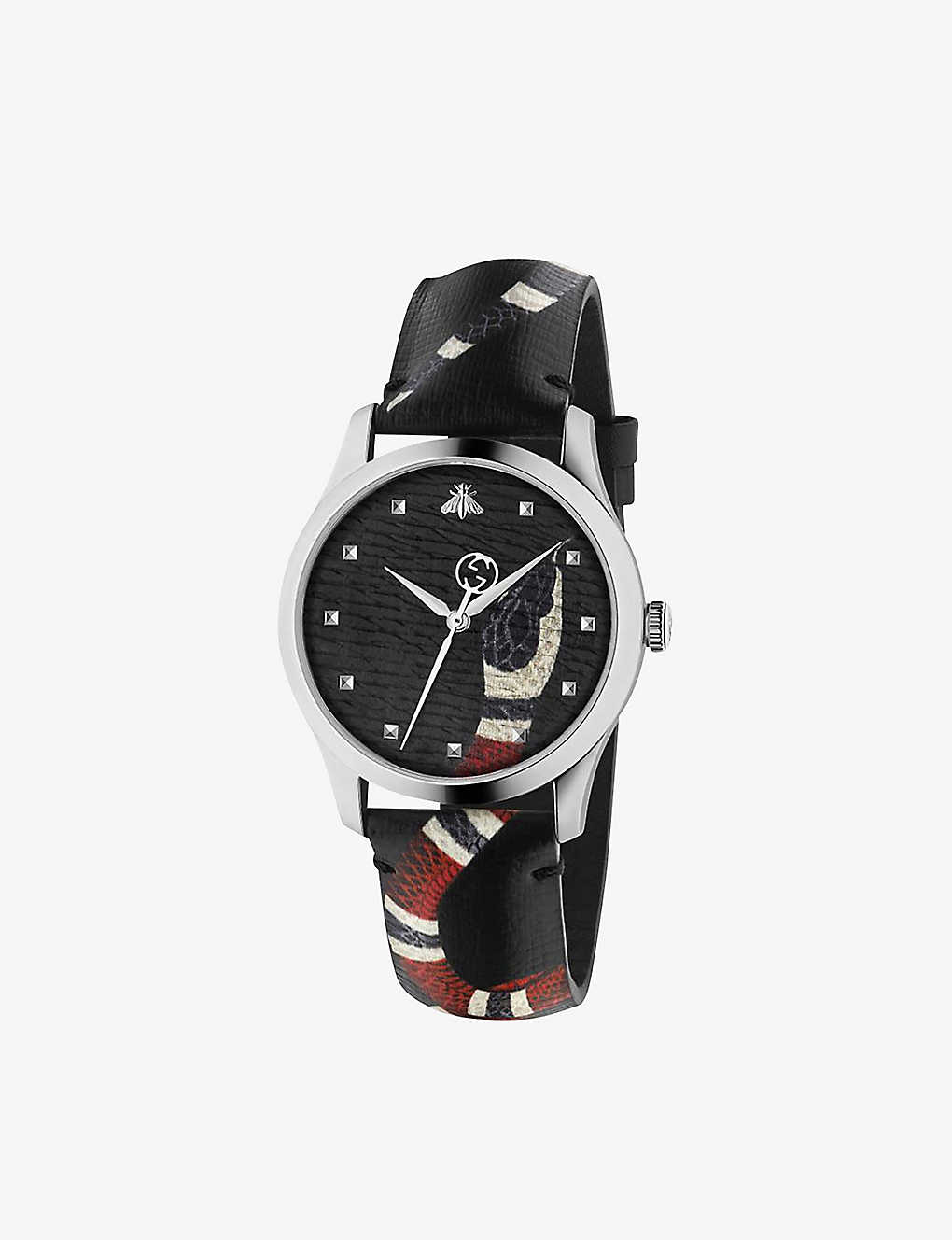 YA1264007 Le Marché Des Merveilles stainless-steel and leather quartz watch(9278527)