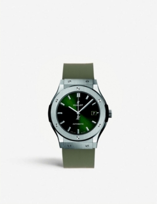 HUBLOT: 511.NX.8970.RX Classic Fusion titanium and rubber strap automatic watch