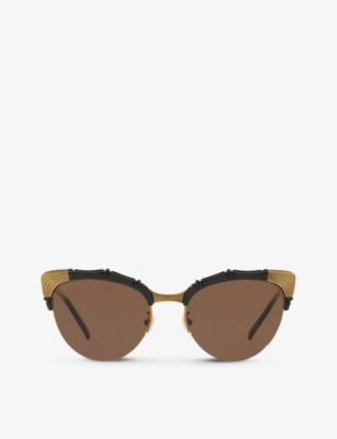 GG0661S bamboo-detail cat-eye sunglasses(8896372)