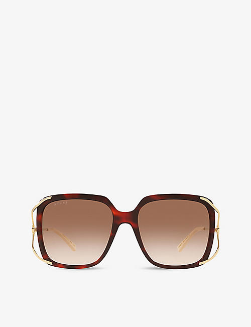 GUCCI: GG0647S oval-frame acetate sunglasses