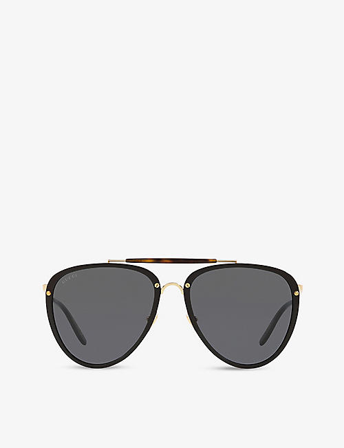 GUCCI: GG0672S pilot-frame acetate sunglasses
