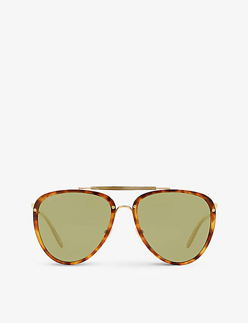 GUCCI: GG0672S pilot-frame acetate sunglasses