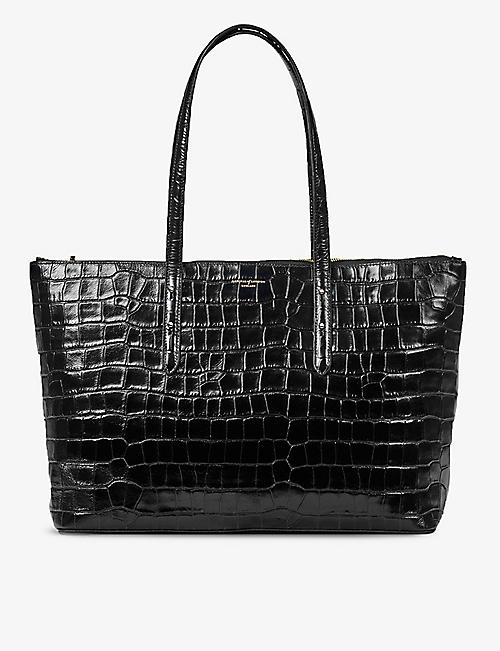 ASPINAL OF LONDON: Regent croc-embossed leather tote bag