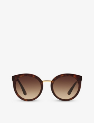 DOLCE & GABBANA: DG4268 round-frame tortoiseshell acetate sunglasses